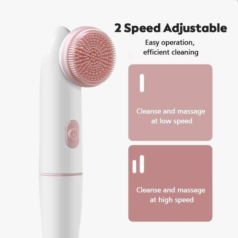 2-in-1 Electric Facial Cleansing Brush – Deep Pore Cleaner & Massager | IPX6 Waterproof | Blackhead Removal | USB Rechargeable