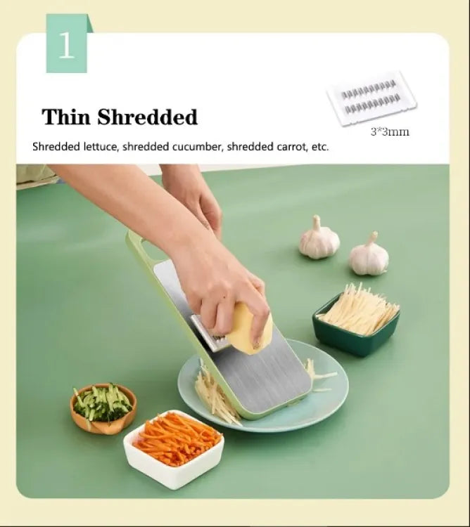 5-in-1 Stainless Steel Vegetable Cutter Effortless Chopping & Slicin | Compact & Durable