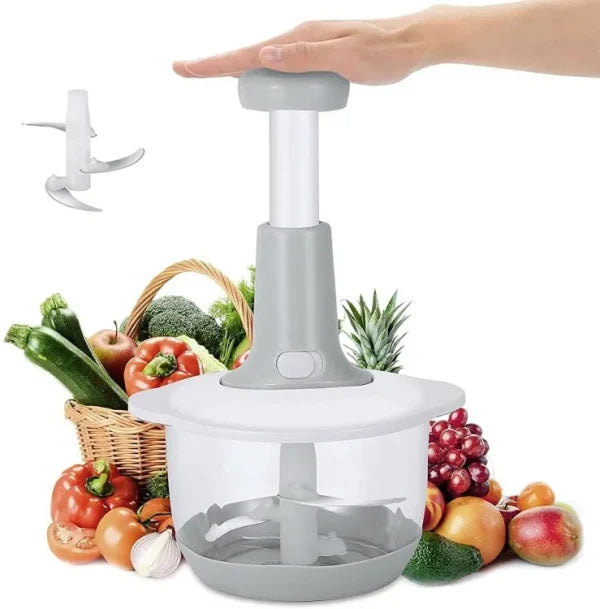 Manual Hand Push Chopper – Multifunctional Vegetable & Meat Grinder | 1.5L Capacity, Easy to Use