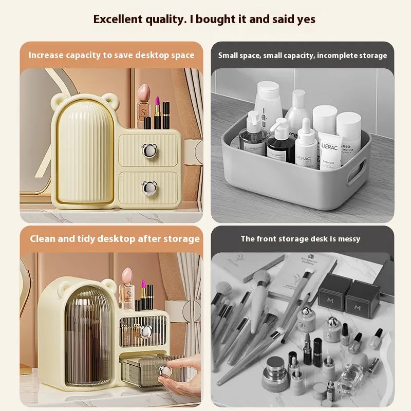 Premium Plastic Cosmetic Organizer with Drawers – Sleek Makeup & Skincare Storage