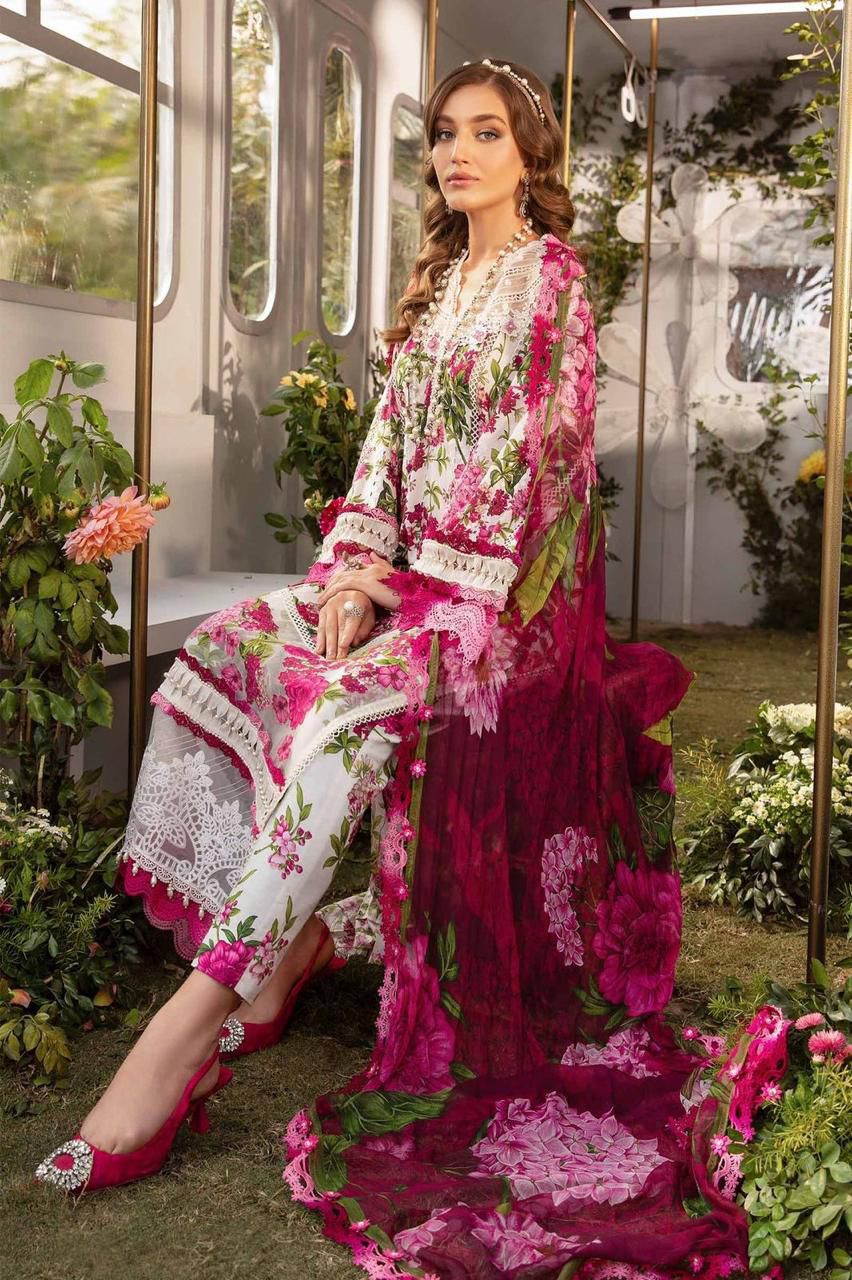 Maria B MPrint Lawn Collection 2025 Ebroidered Lawn Suit