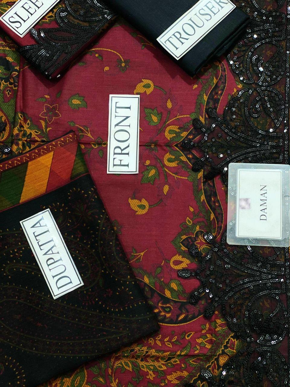 Maria B MPrint Collection – | Embroidered Lawn Suit with Chiffon Dupatta