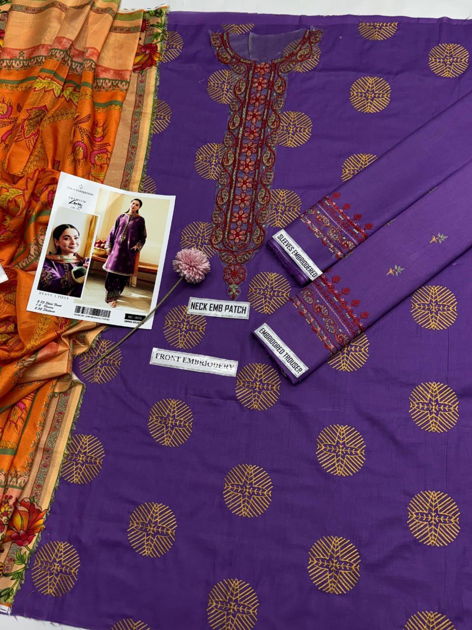 COCO Summer 2025 | Premium Lawn 3PC Suit – Full Embroidered Front