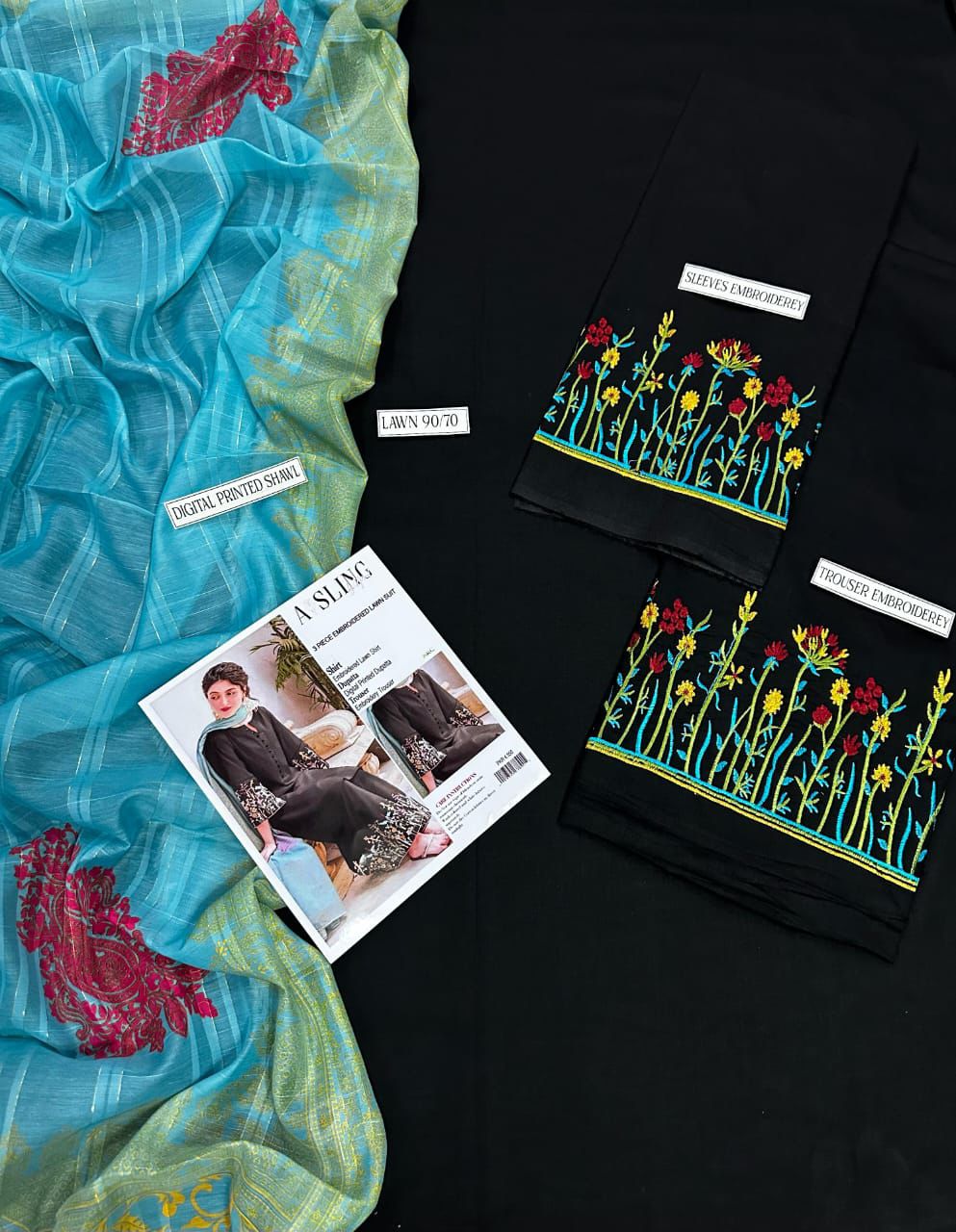 URGE Embroidered Lawn 3-Piece Suit for Women