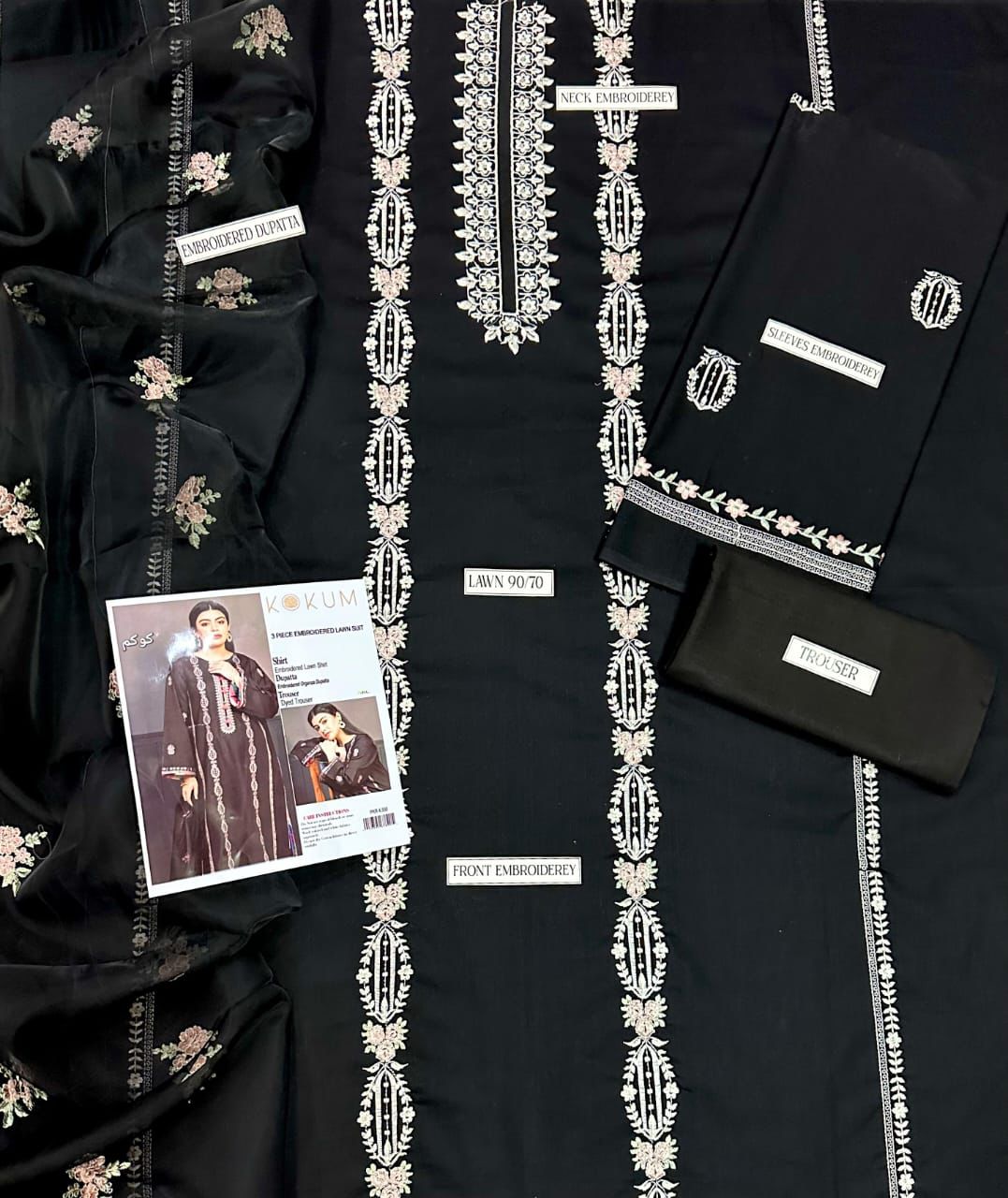 URGE Embroidered Lawn 3-Piece Suit for Women