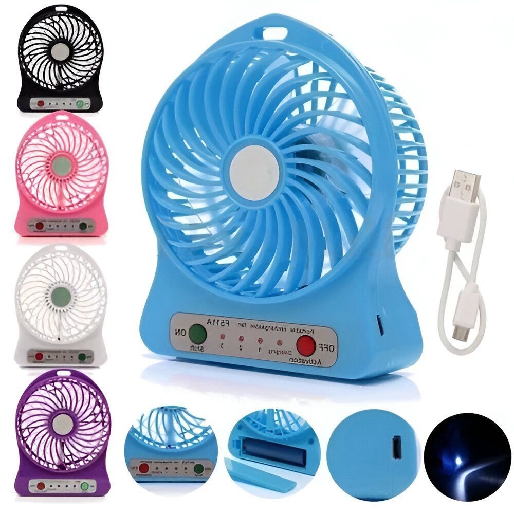 Mini Rechargeable Fan – 3 Speed Settings | Portable & Powerful Cooling