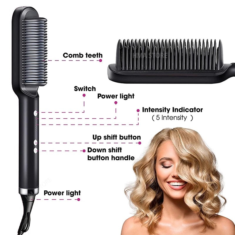 TOOLUXE Hair Straightener Brush – Sleek & Smooth Hair in Minutes | Quick Styling for All Hair Types