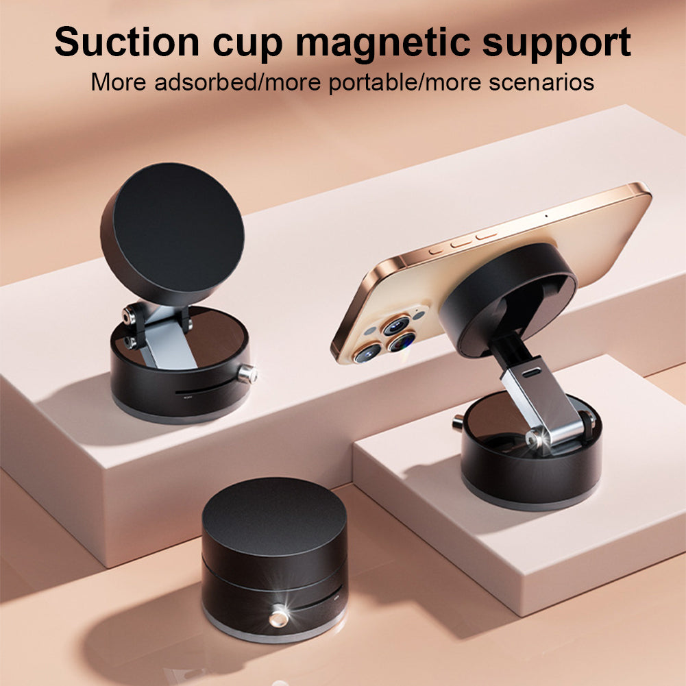 Vacuum Magnetic Vlogging Mobile Holder – Hands-Free 360° Phone Grip for Content Creators | Strong Suction + Magnetic Mount | Compatible with All Phones